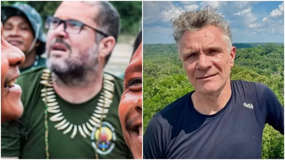 Indigenista brasileiro Bruno Pereira e jornalista inglês Dom Phillips estão desaparecidos desde o dia 5 de junho - Foto: Divulgação/Funai e Reprodução Twitter/@domphillips