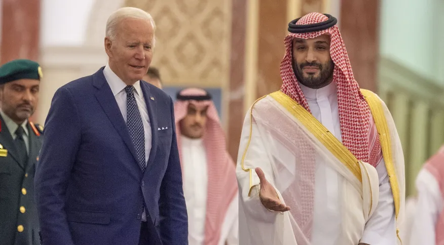 Joe Biden está se reunindo com líderes do Oriente Médio durante viagem na última semana Royal Court of Saudi Arabia / Handout/Anadolu Agency via Getty Images