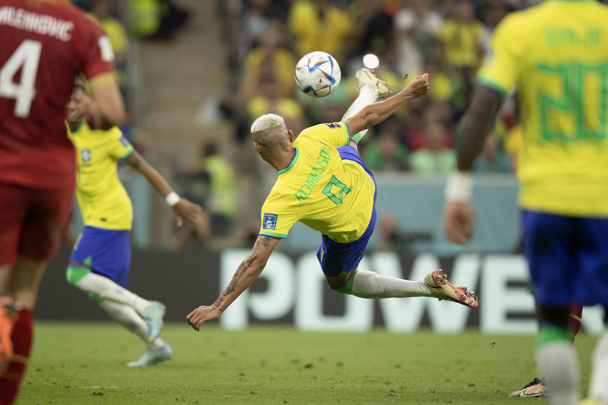 Richarlison marcou os dois gols do Brasil no jogo - Foto: Lucas Figueiredo/CBF