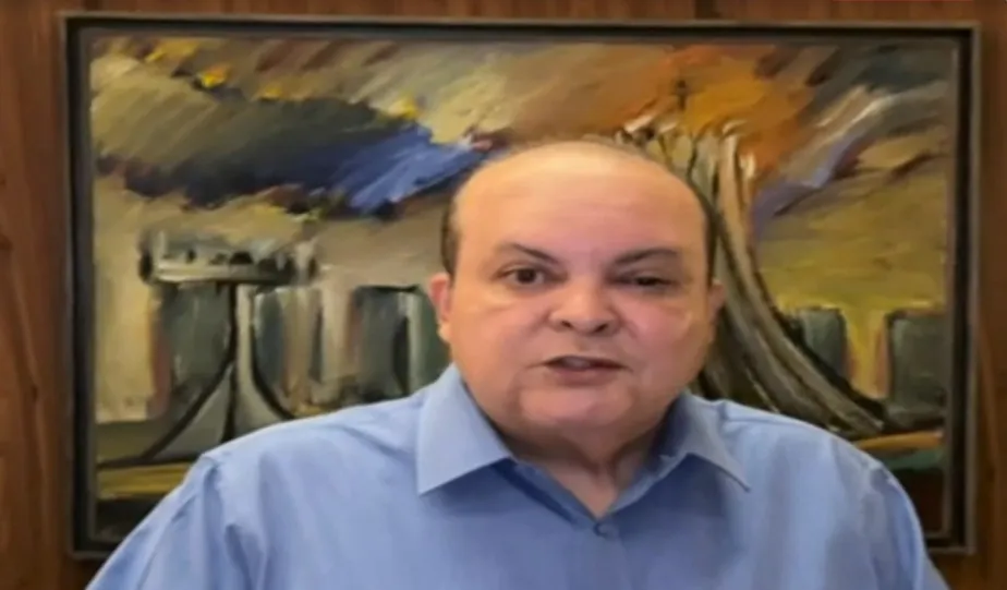 O governador do Distrito Federal, Ibaneis Rocha, em vídeo enviado aos chefes dos Poderes/ Foto: Reprodução