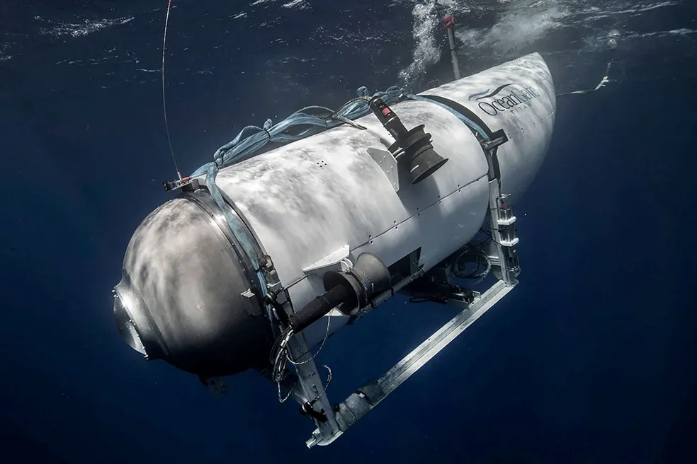 Submersível Titan, em foto sem data - Foto: OceanGate Expeditions/Divulgação via REUTERS