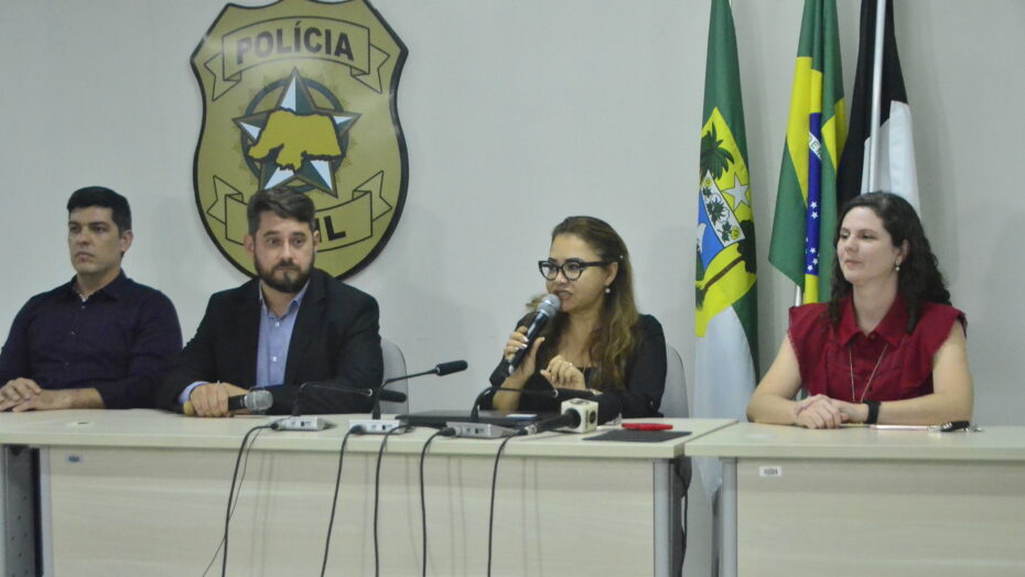 Coletiva de imprensa na DEGEPOL sobre esquema de fraude no Departamento Estadual de Trânsito (Detran/RN). Foto: José Aldenir/Agora RN