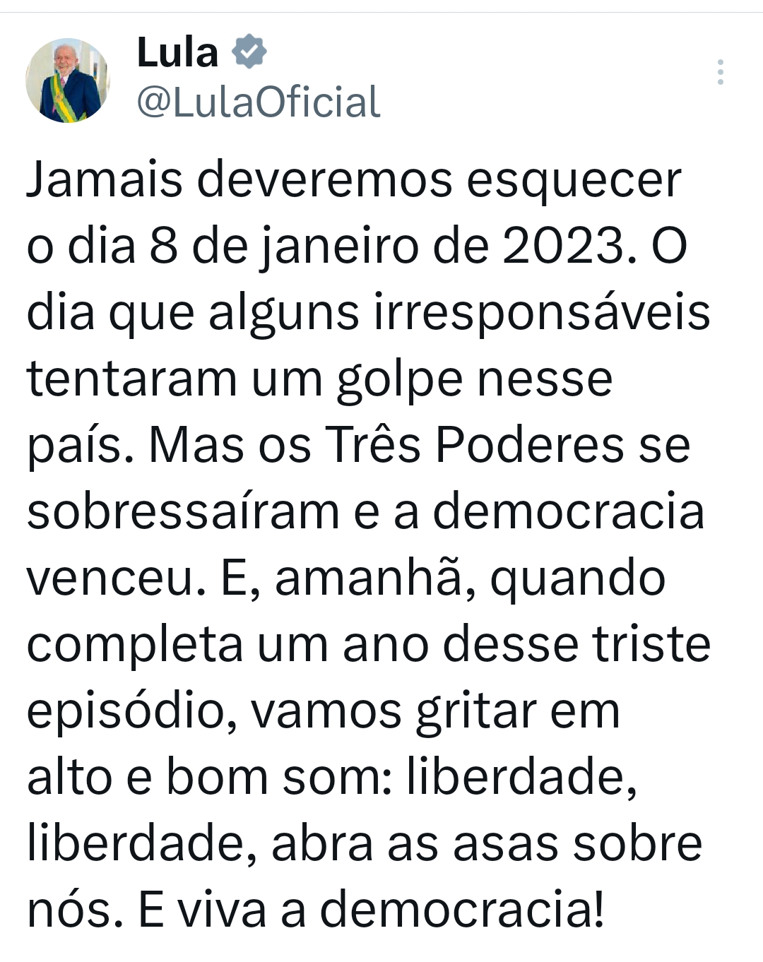 Divulgação/ Instagram do Presidente Lula