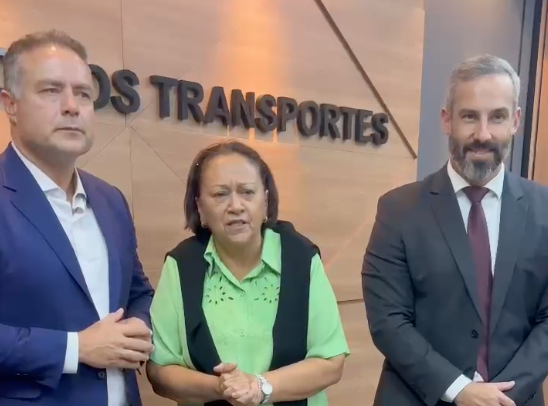 Ministro Renan Filho e governadora Fátima Bezerra anunciam que desvio na BR-304 estará pronto em 15 dias. Foto: Reprodução