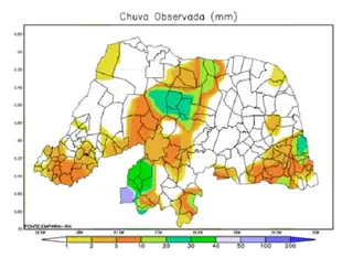 Chuvas são registradas em pelo menos 61 municípios do RN
