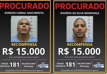 PF divulgou recompensa por informações sobre os fugitivos - Foto: Divulgação
